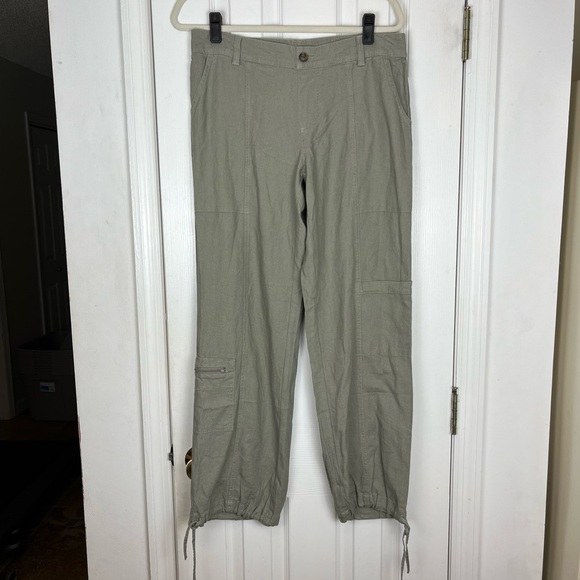 Sincerely Jules Linen/Rayon Blend Relaxed Fit Cargo Pants - Picture 1 of 7